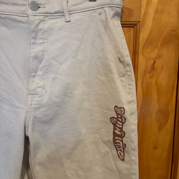 EVERLANE The Straight Leg Crop *Hand-Printed* Sandstone Size 12/14 - Picture 7 of 10